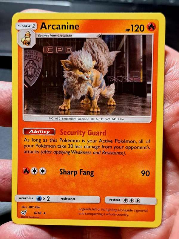 Pokemon Trading Cards - Arcanine - 6/18 - Holo Rare Detective Pikachu Singles - NM