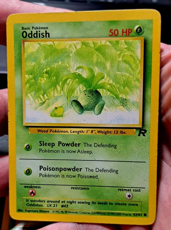 Pokemon Trading Cards - Oddish - 63/82 - Common Unlimited Team Rocket Unlimited Singles -LP