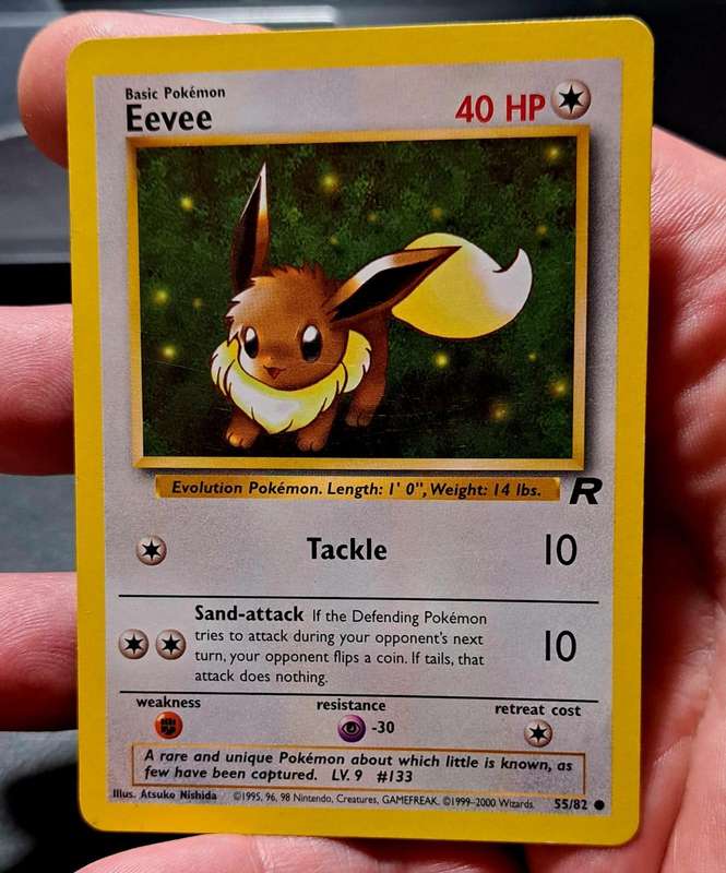 Pokemon Trading Cards - Eevee - 55/82 - Common Unlimited Team Rocket Unlimited Singles - LP