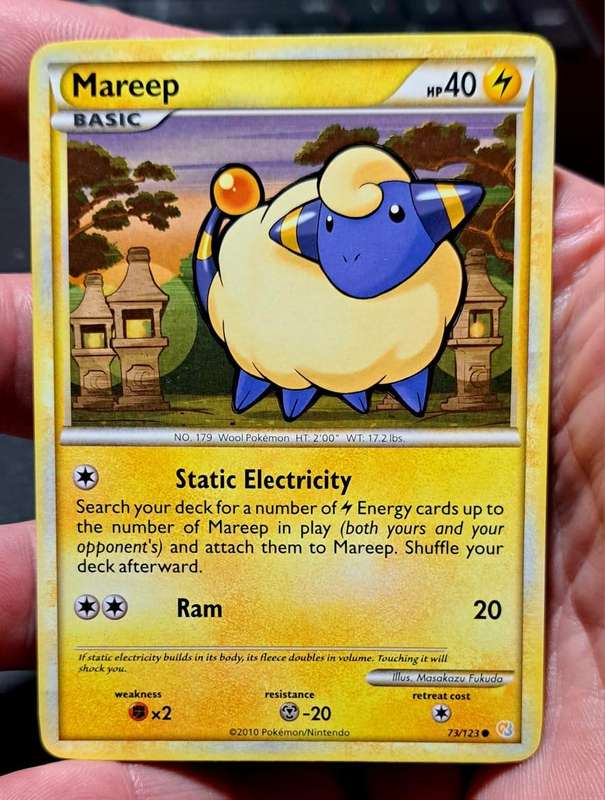 Pokemon Trading Cards - Mareep - 73/123 - Common Heart Gold Soul Silver (Base Set) Singles - NM
