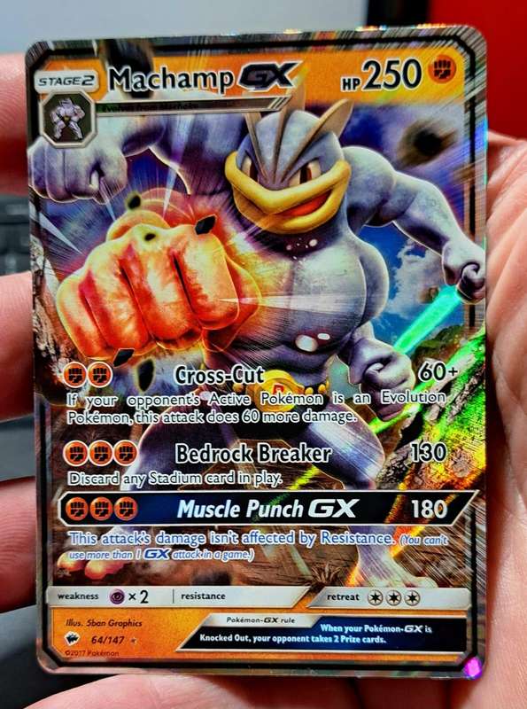 Pokemon Trading Cards - Machamp GX - 64/147 - Ultra Rare Sun & Moon: Burning Shadows Singles - NM