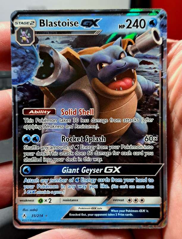 Pokemon Trading Cards - Blastoise GX - 35/214 - Ultra Rare Sun & Moon: Unbroken Bonds Singles - NM