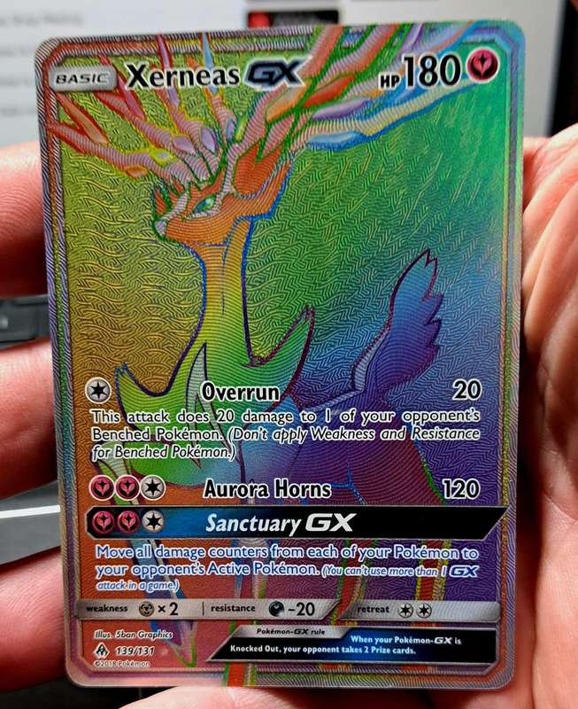 Pokemon Trading Cards - Xerneas GX - 139/131 - Hyper Rare Sun & Moon: Forbidden Light Singles  - NM