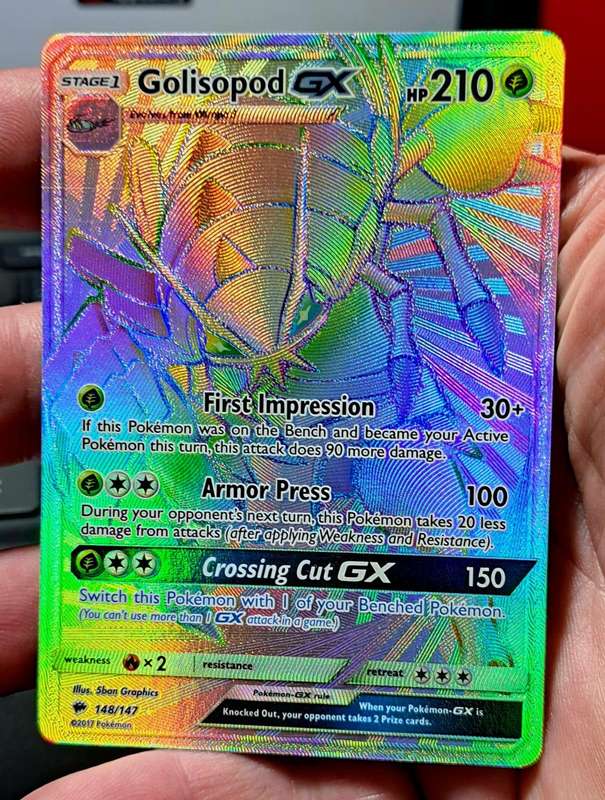Pokemon Trading Cards - Golisopod GX - 148/147 - Hyper Rare Sun & Moon: Burning Shadows Singles -NM