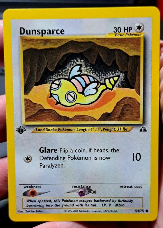 Pokemon Trading Cards - Dunsparce - 54/75 - Common 1st Edition Neo Discovery  -  NM