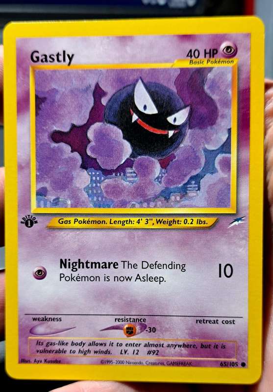 Pokemon Trading Cards - Gastly - 65/105 - Common 1st Edition Neo Destiny 1st Edition Singles  -  NM