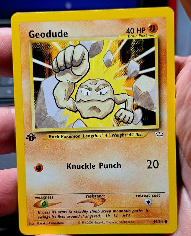 Pokemon Trading Cards - Geodude - 44/64 - Common 1st Edition Neo Revelation -  NM