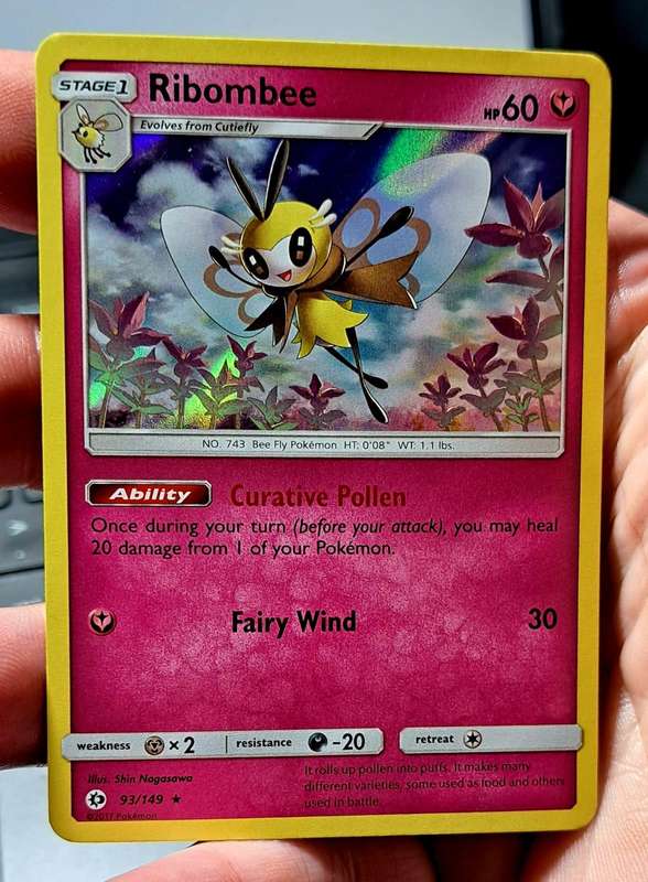 Pokemon Trading Cards - Ribombee - 93/149 - Holo Rare Sun & Moon (Base Set) Singles  - NM