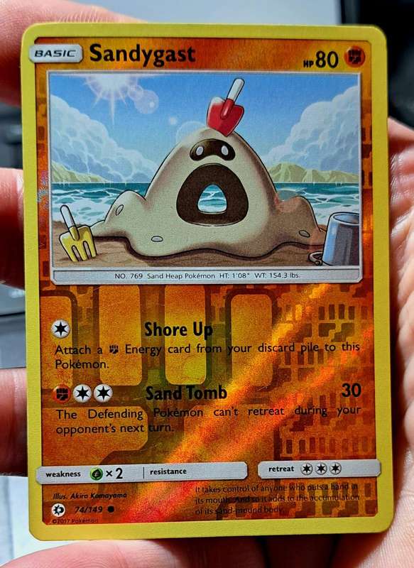 Pokemon Trading Cards - Sandygast - 74/149 - Common Reverse Holo Sun & Moon (Base Set)   - NM