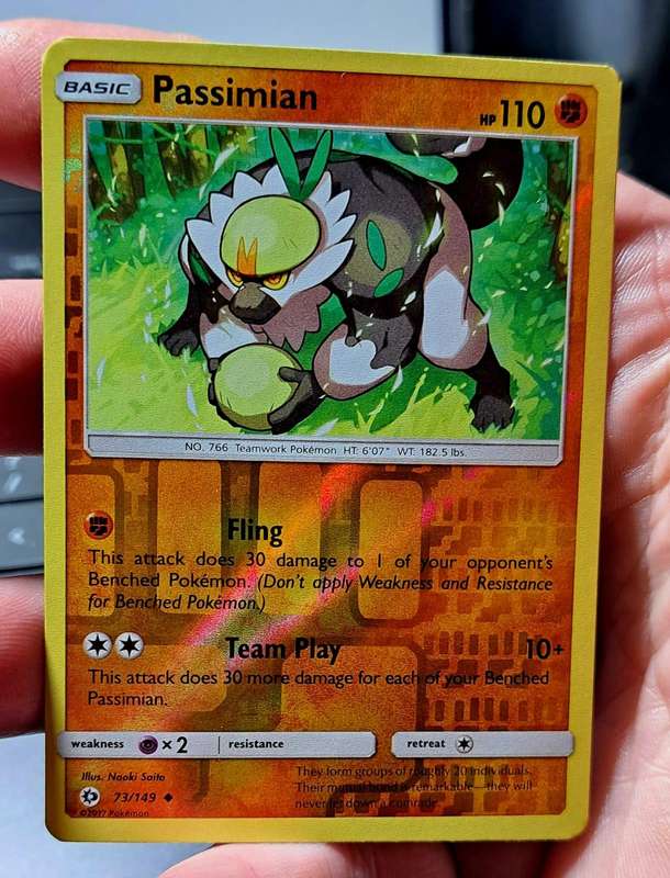 Pokemon Trading Cards - Passimian - 73/149 - Uncommon Reverse Holo Sun & Moon (Base Set)  - NM