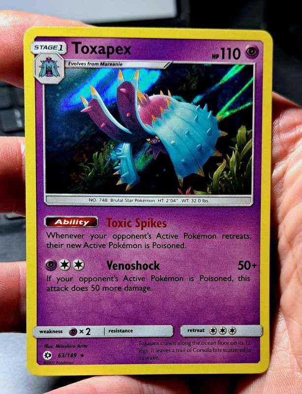 Pokemon Trading Cards - Toxapex - 63/149 - Holo Rare Sun & Moon (Base Set) Singles  - NM