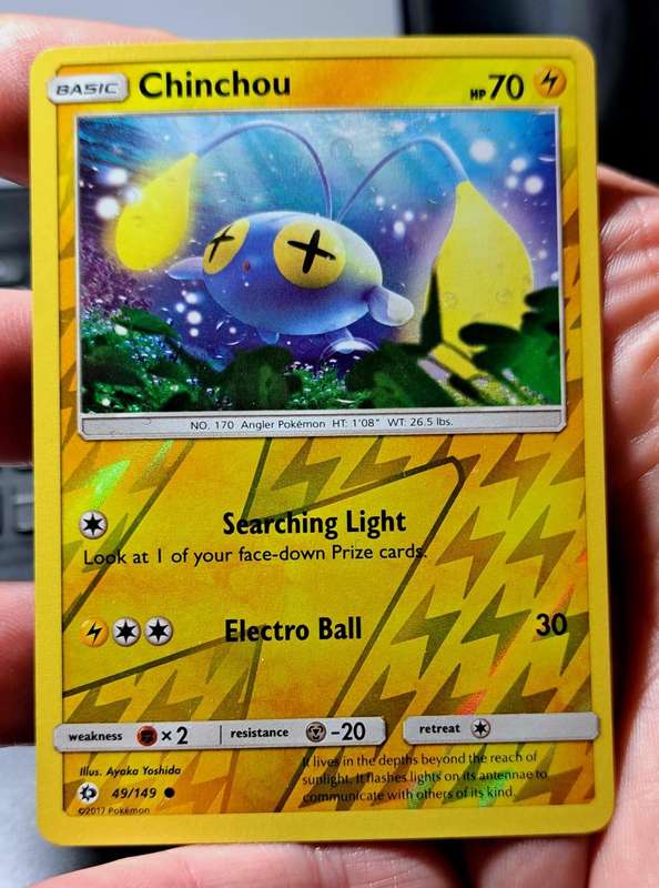 Pokemon Trading Cards - Chinchou - 49/149 - Common Reverse Holo Sun & Moon (Base Set)  - NM