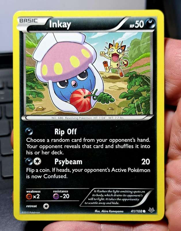 Pokemon Trading Cards - Inkay - 41/108 - Common XY: Roaring Skies Singles - NM