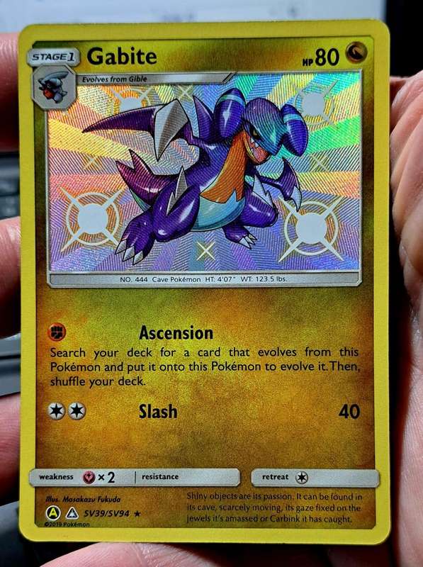 Pokemon Trading Cards - Gabite - SV39/SV94 - Shiny Rare Hidden Fates Singles - NM