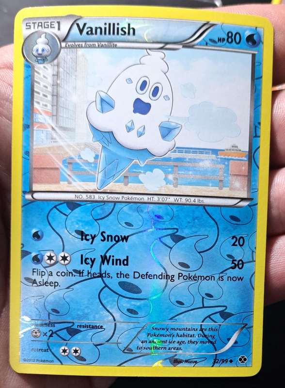 Pokemon Trading Cards - Vanillish - 32/99 - Reverse Holo - Next Destinies - NM