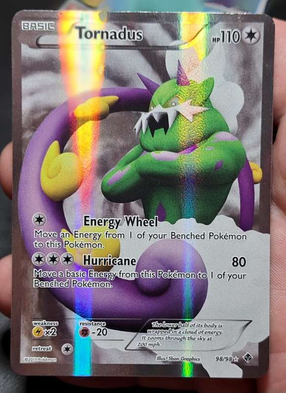 Pokemon Trading Cards - Tornadus - 98/98 - Ultra Rare - Emerging Powers Singles - NM