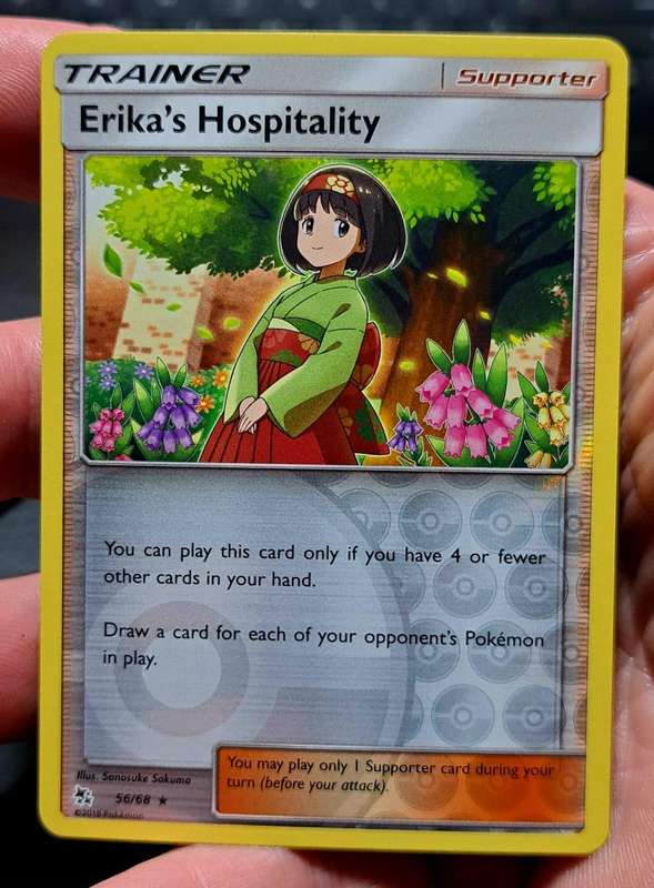 Pokemon Trading Cards - Erika's Hospitality - 56/68 - Rare Reverse Holo - Hidden Fates - NM