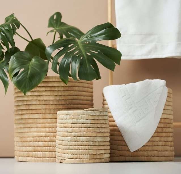 Malawi Cane Cylinder Basket Large