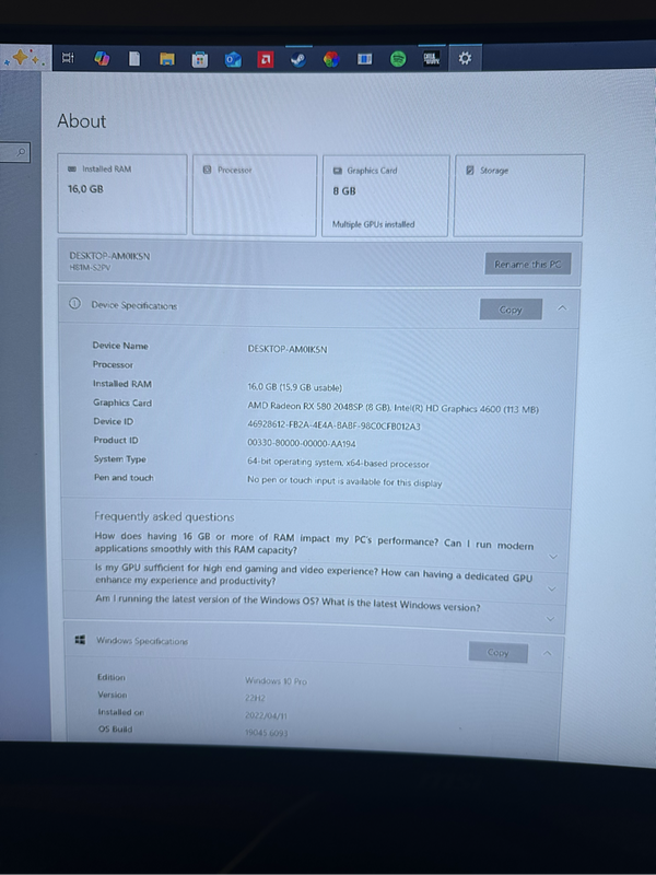 Gaming pc setup