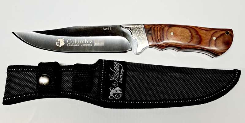 COLUMBIA HUNTING KNIFE STAINLESS STEEL OUTDOOR  SA65 &SHEATH (28CM) **NEW**