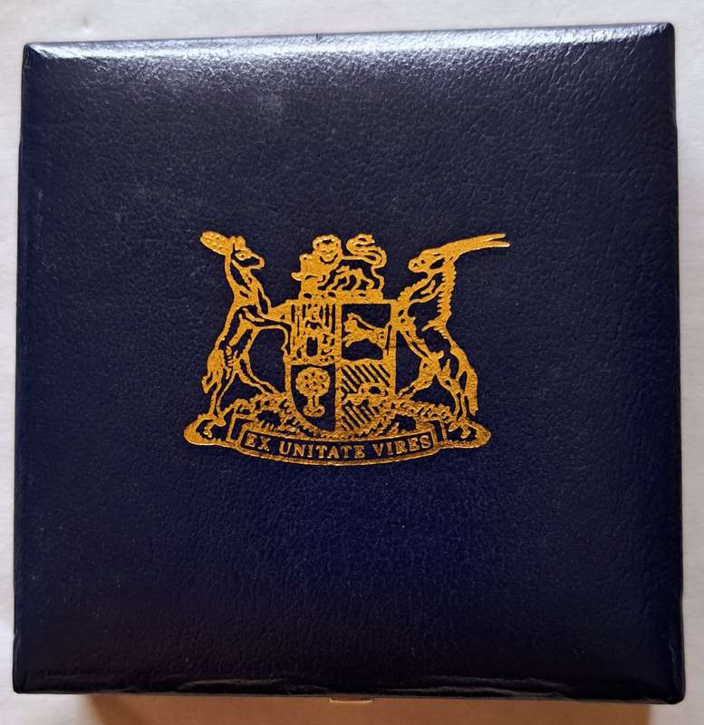 1992 SILVER ONE RAND **SOLI DEO GLORIA** COINAGE **PROOF** IN S.A. MINT BOX