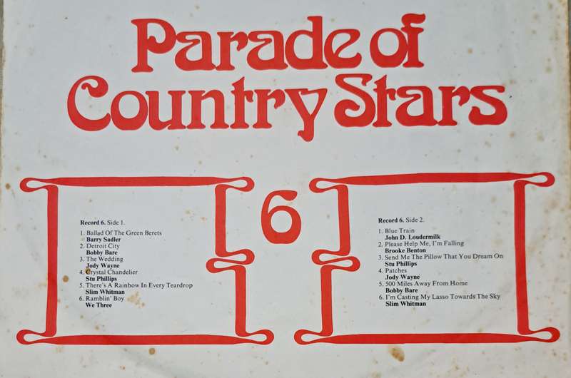 **RARE**PARADE OF COUNTRY STARS* (NO.1 TO NO 6)* VINTAGE *6 - LP'S*   IN ORIGINAL BOX.**1962-1975**