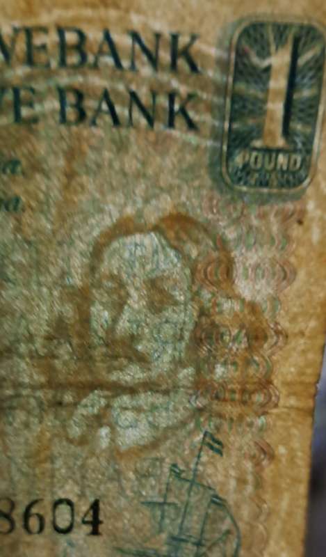 S.A. One Pound bank note B359 428604. --13.02.1959.--
