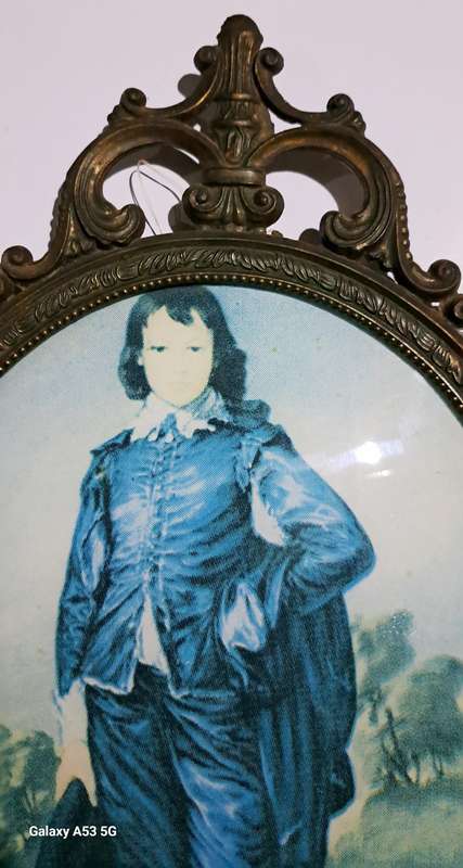 Vintage Victorian Framed Blue Boy. "41cm × 30cm." Wall Hanging"