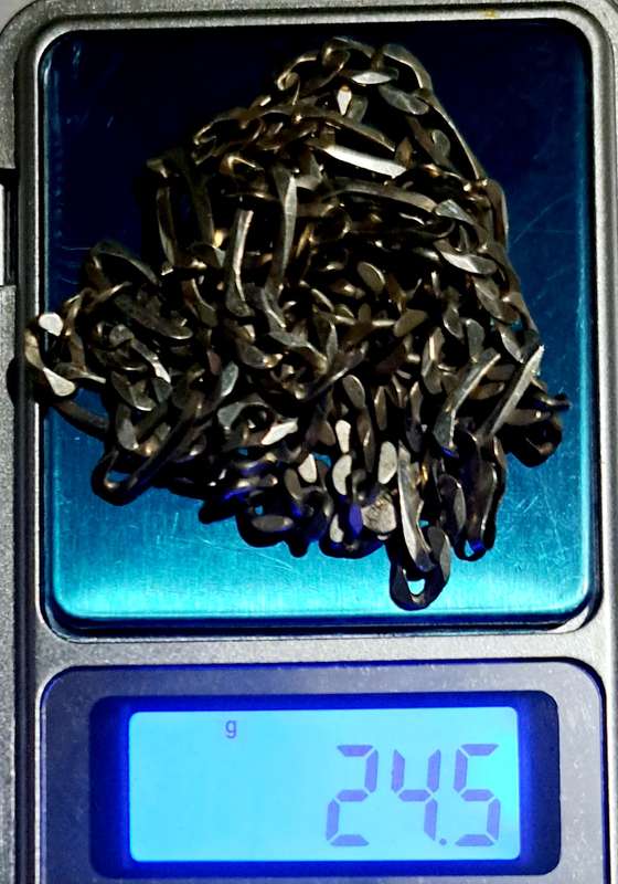 Genuine Solid Sterling Silver Necklace & Bracelet[ 24,5g ] 92% Silver need clip.