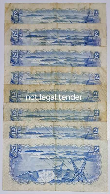 S.A. 8 Two Rand Bank Notes. - TW de Jongh - Scarce -