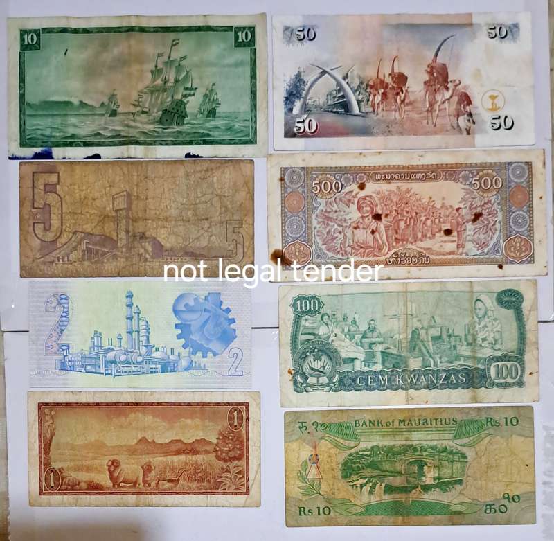 S.A. & Different Bank Notes from Countries of The World - Lot 1. - 8 Bank Notes.