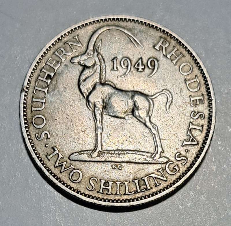 Southern Rhodesia Two Shillings Coin "1949".