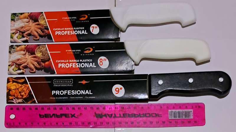 Kitchen Knife Combo 3 Knives for one bid. --"Number 7" 8" & 9" .