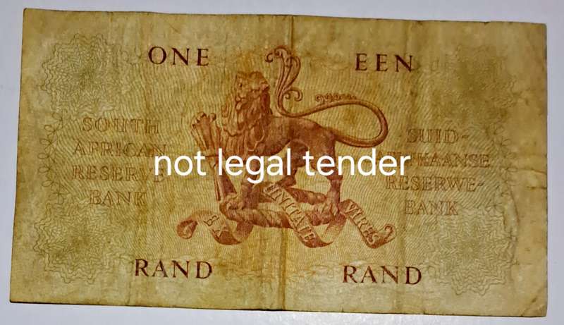 S.A. One Rand Bank Note "A81 705515" G Rissik "