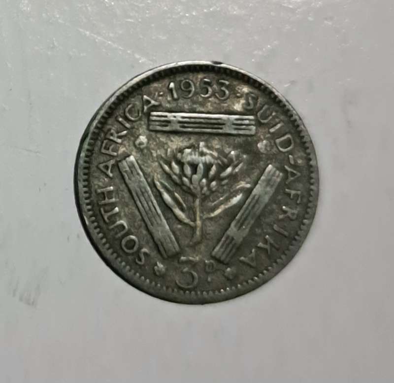 Union of S.A. Silver Threepence  "1953"