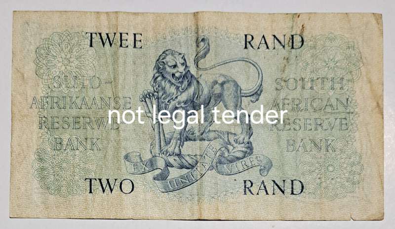 South Africa Two Rand Bank Note "G Rissik" B118 390227 "