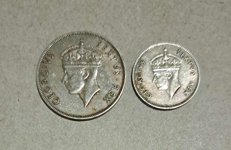 East Africa "One Shillings 1948" & "Half Shillings 1949" George VI  Good Condition
