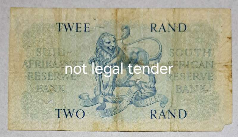 South Africa Two Rand Bank Note. " G Rissik " old note "