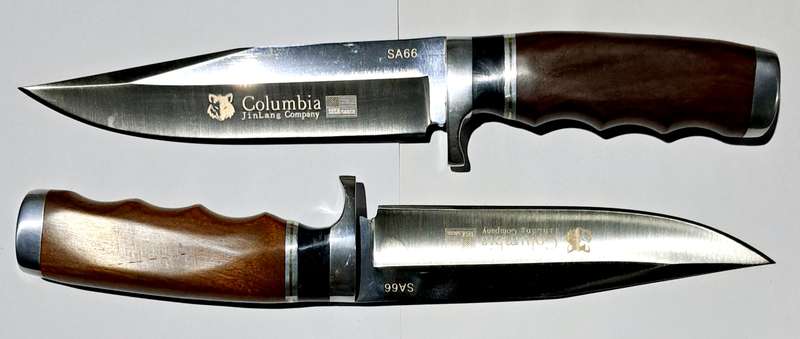 2 Columbia Hunting Knives Stainless Steel Outdoors & Sheath 28cm "SA 66 " New " A "