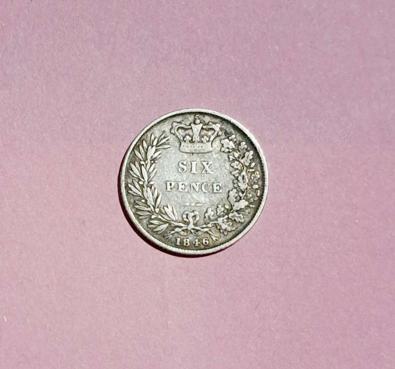 Great Britain: Young Head Victorian 6D Sixpence of " 1846 " Rare Date "