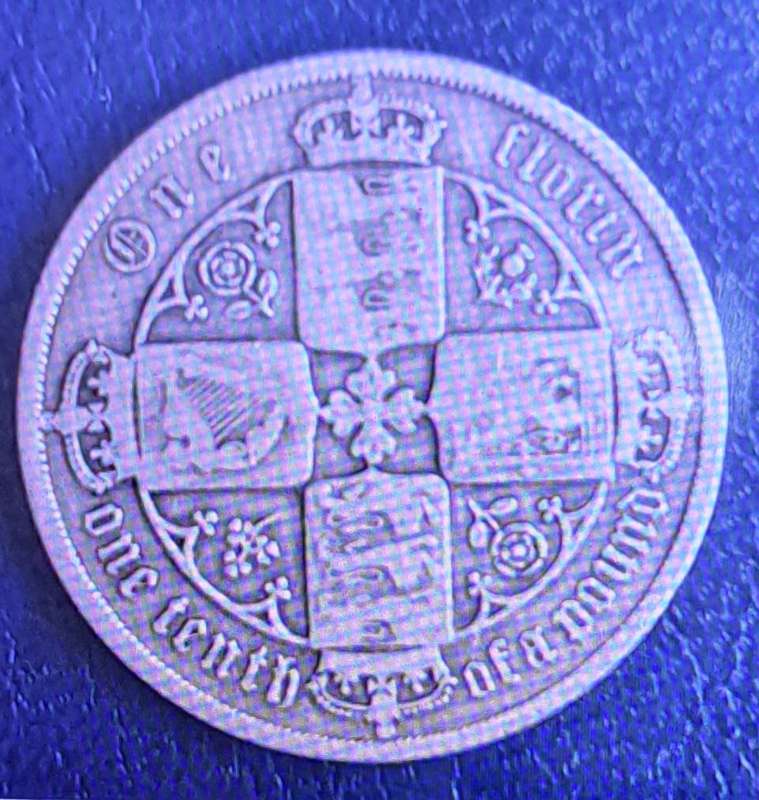 1877 Victoria Florin "" 92.5 % Silver "" Great Coin. ""