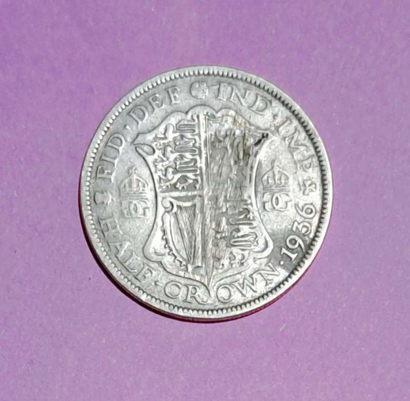" 1936 " Silver Half Crown  - United Kingdom