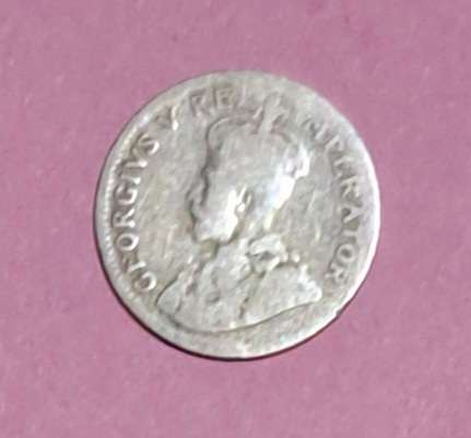 " 1927 " Union Silver 3D Threepence coin. "Rare Date " 80%Silver "