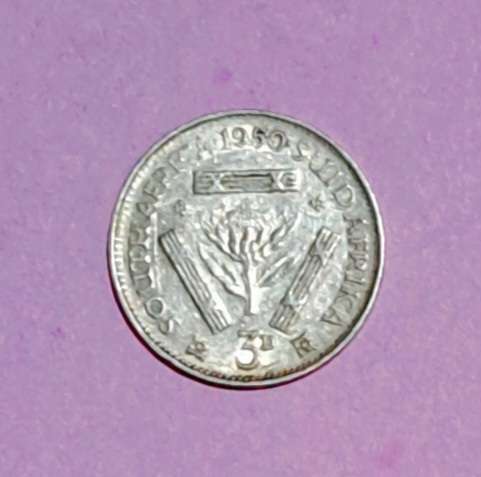 " 1950 " Union Silver 3D Threepence coin.