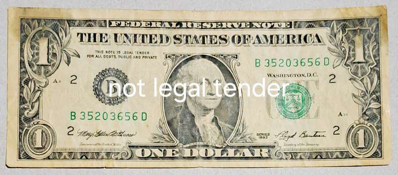 USA 1 Dollar Note  New York  Federal Mint 1993