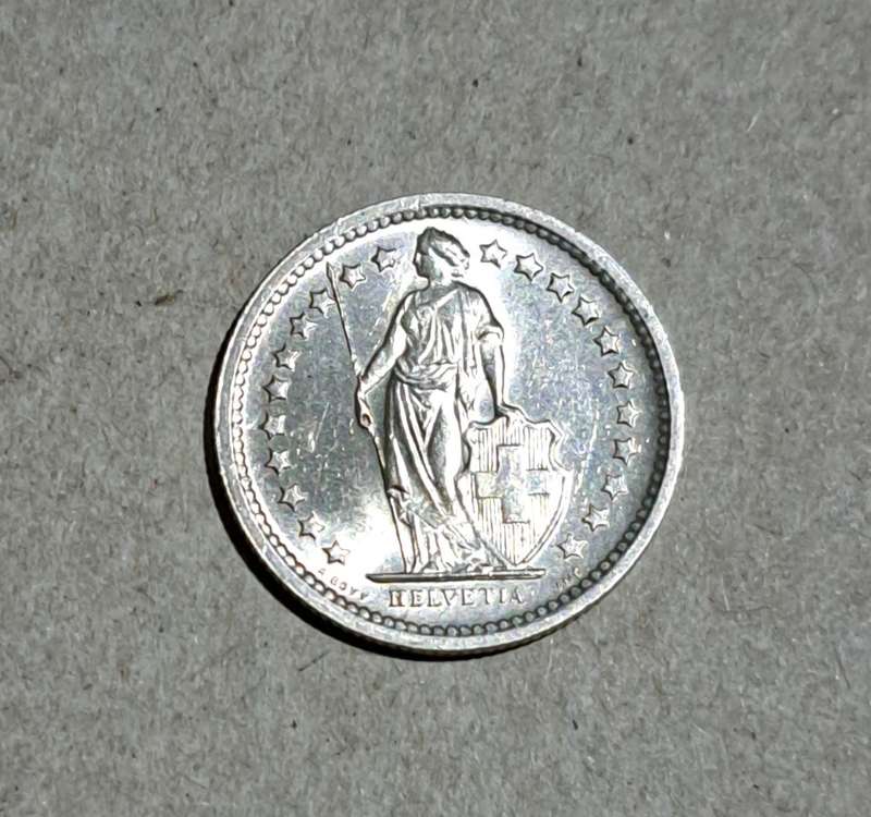 Switzerland : Silver Half Franc "1967" Silver coin "