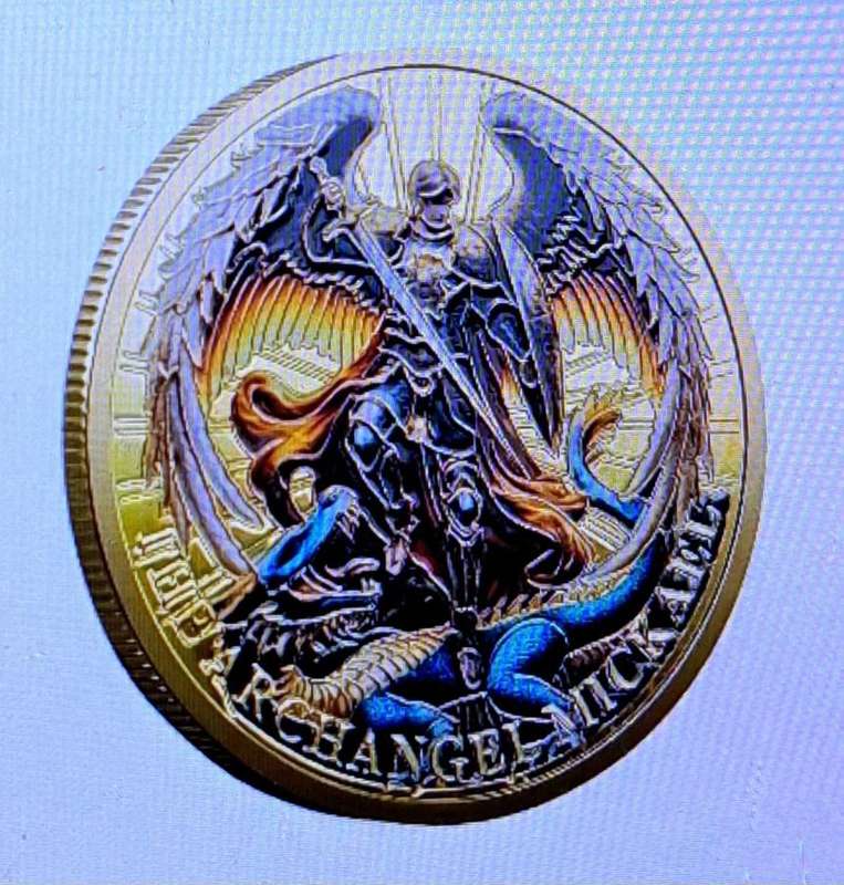 Angel Knight Michael Collectible Commemorative Coin "Crown Size " in Capsule "