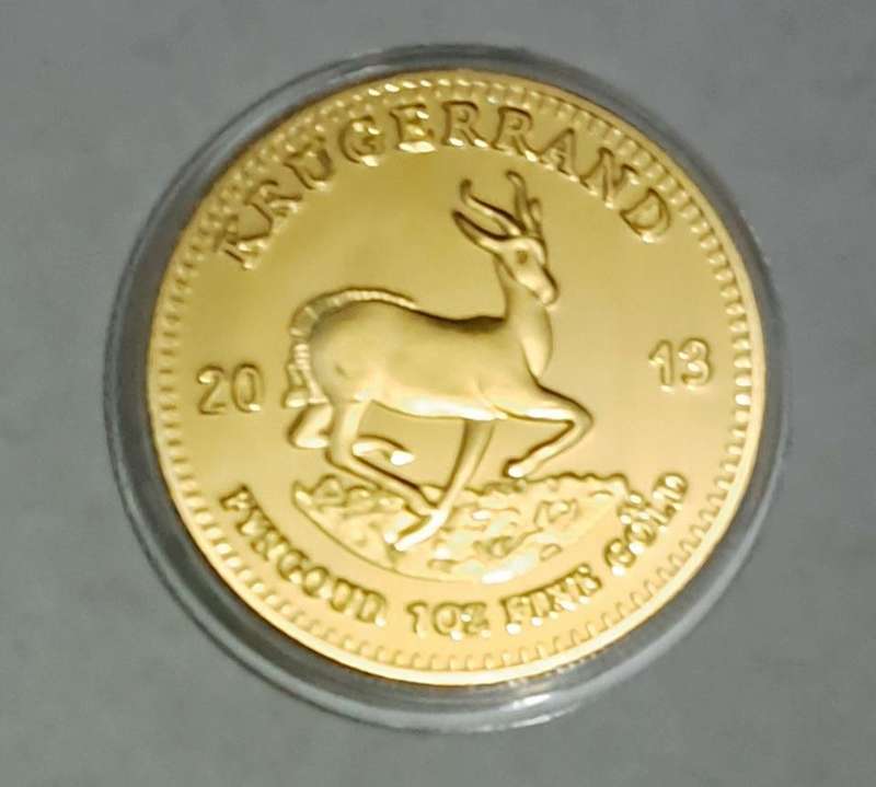 2013 / 24CT Gold Plated Krugerrand Commemorative Coin "New "