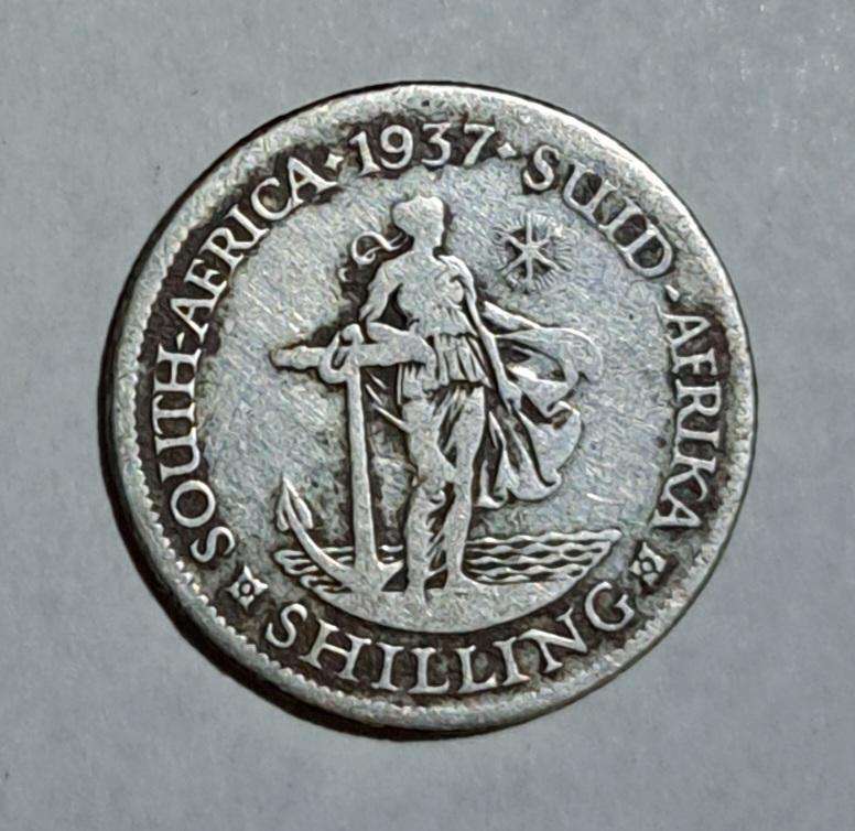 1937 Union Silver One Shillings  "80% SIlver"