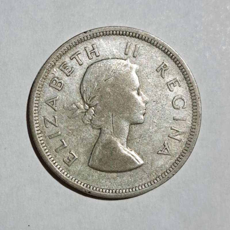 1954 Union Silver Half Crown   /   2 1/2 Shillings.